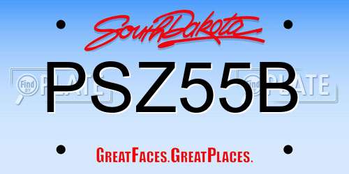 PSZ55B South Dakota License Plate