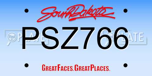 PSZ766 South Dakota License Plate