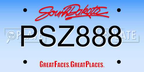 PSZ888 South Dakota License Plate