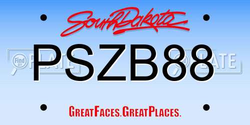 PSZB88 South Dakota License Plate