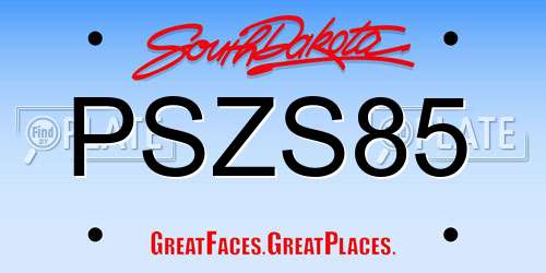 PSZS85 South Dakota License Plate