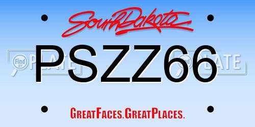 PSZZ66 South Dakota License Plate