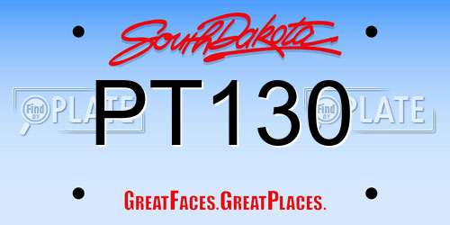 PT130 South Dakota License Plate