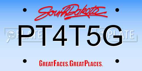 PT4T5G South Dakota License Plate