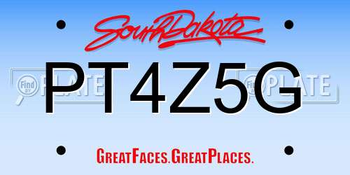 PT4Z5G South Dakota License Plate