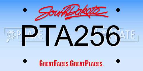 PTA256 South Dakota License Plate