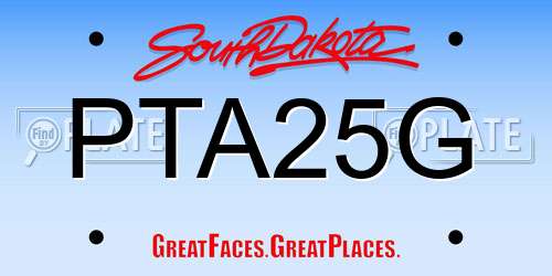PTA25G South Dakota License Plate
