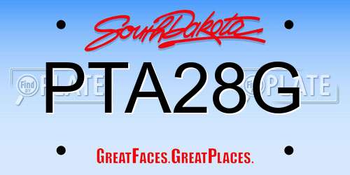 PTA28G South Dakota License Plate