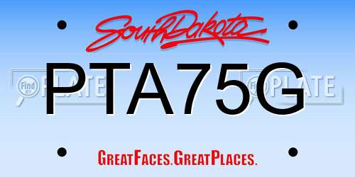 PTA75G South Dakota License Plate