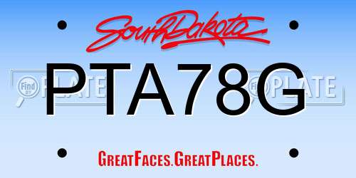 PTA78G South Dakota License Plate