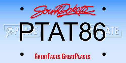 PTAT86 South Dakota License Plate
