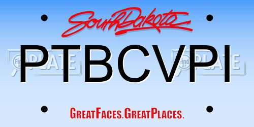 PTBCVPI South Dakota License Plate