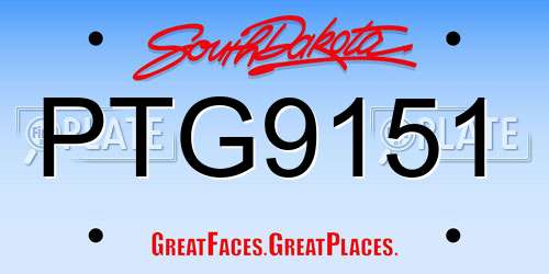 PTG9151 South Dakota License Plate