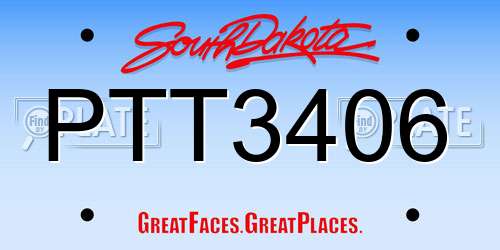 PTT3406 South Dakota License Plate