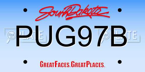 PUG97B South Dakota License Plate