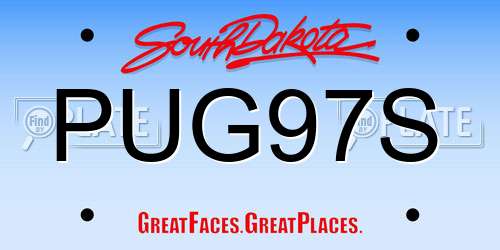 PUG97S South Dakota License Plate