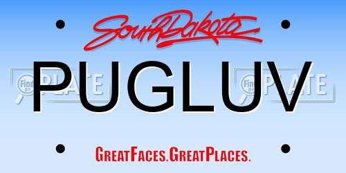 PUGLUV South Dakota License Plate