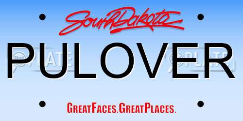 PULOVER South Dakota License Plate
