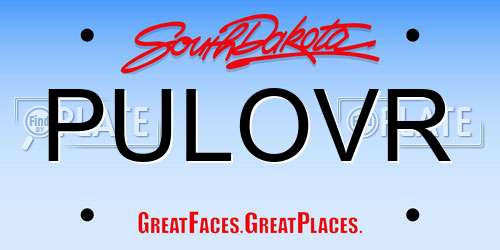 PULOVR South Dakota License Plate