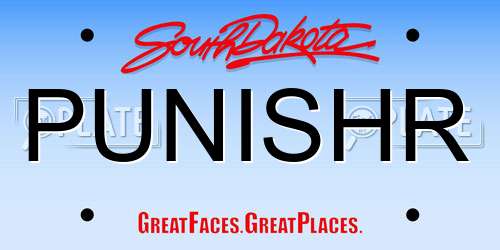 PUNISHR South Dakota License Plate