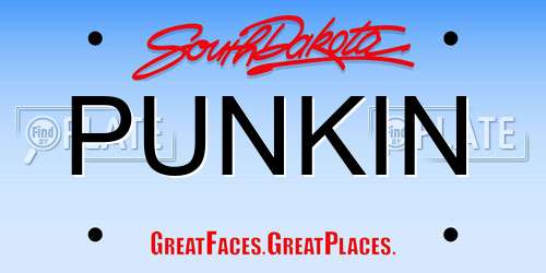 PUNKIN South Dakota License Plate