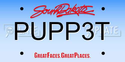 PUPP3T South Dakota License Plate