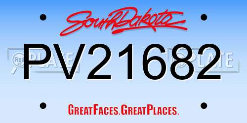 PV21682 South Dakota License Plate