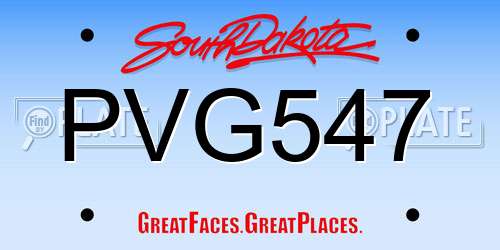 PVG547 South Dakota License Plate