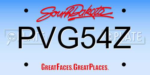 PVG54Z South Dakota License Plate