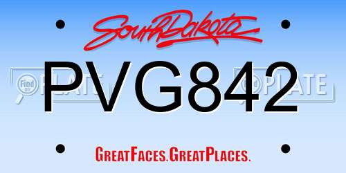 PVG842 South Dakota License Plate