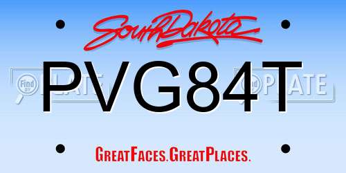 PVG84T South Dakota License Plate