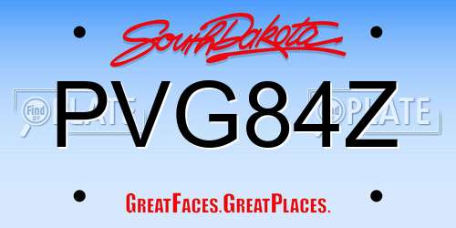 PVG84Z South Dakota License Plate