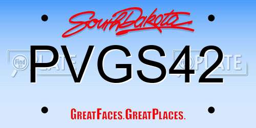 PVGS42 South Dakota License Plate