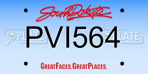 PVI564 South Dakota License Plate