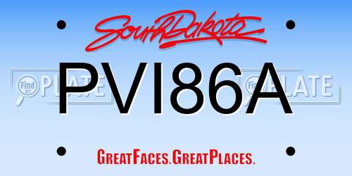 PVI86A South Dakota License Plate