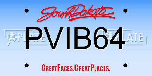 PVIB64 South Dakota License Plate