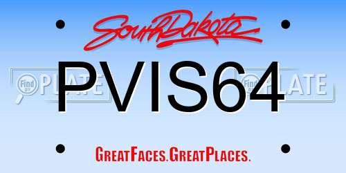 PVIS64 South Dakota License Plate