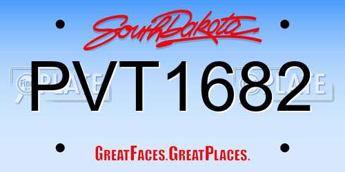 PVT1682 South Dakota License Plate