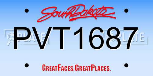 PVT1687 South Dakota License Plate