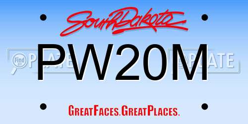 PW20M South Dakota License Plate