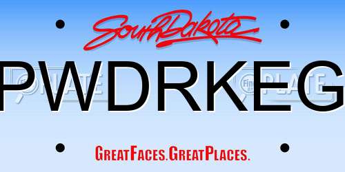 PWDRKEG South Dakota License Plate