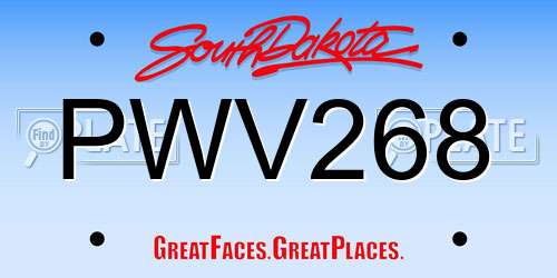 PWV268 South Dakota License Plate