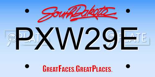 PXW29E South Dakota License Plate