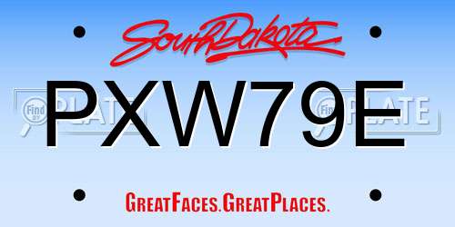 PXW79E South Dakota License Plate