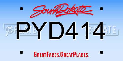 PYD414 South Dakota License Plate