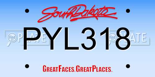 PYL318 South Dakota License Plate