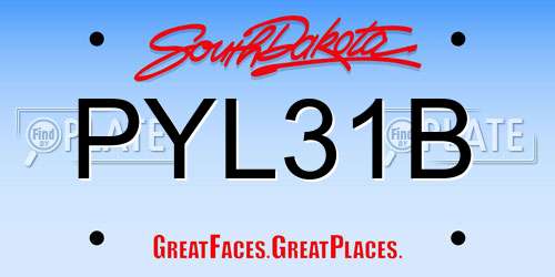 PYL31B South Dakota License Plate