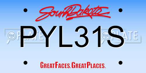 PYL31S South Dakota License Plate