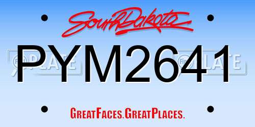 PYM2641 South Dakota License Plate