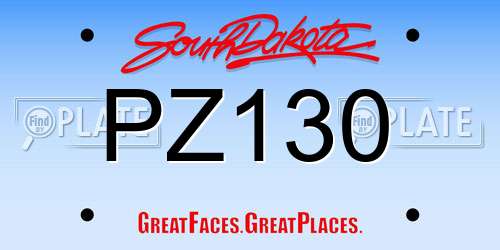 PZ130 South Dakota License Plate